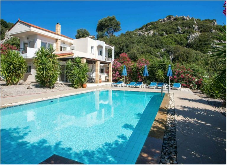 Infinity swimming pool Villa Odysseus Rhodes Greece