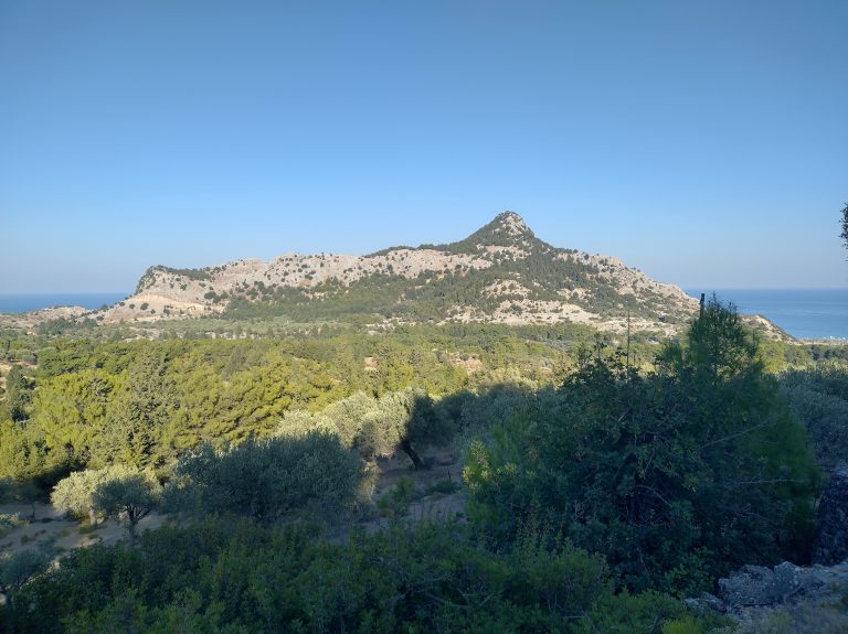 Villa Odysseus Rhodes view on mount Tsambika a walk