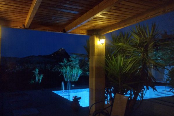 New lights in swimming pool villa Odysseusrhodes.com