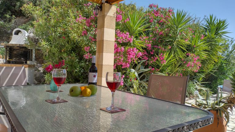 Villa Odysseus Rhodes Greece.Terrace under the pergola, enjoy!