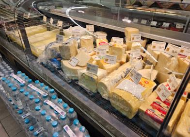 Fresh department cheese and meat