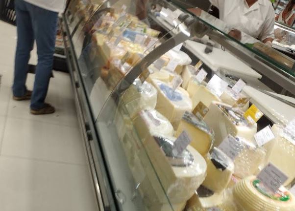 Fresh department cheese and meat