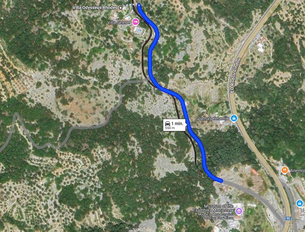 Last 500 metres to villa Odysseus Rhodes