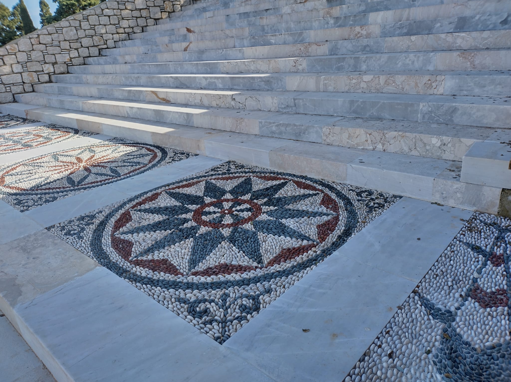 Monastery stairway renovation near villa Odysseus Rhodes panagia tsambika festival